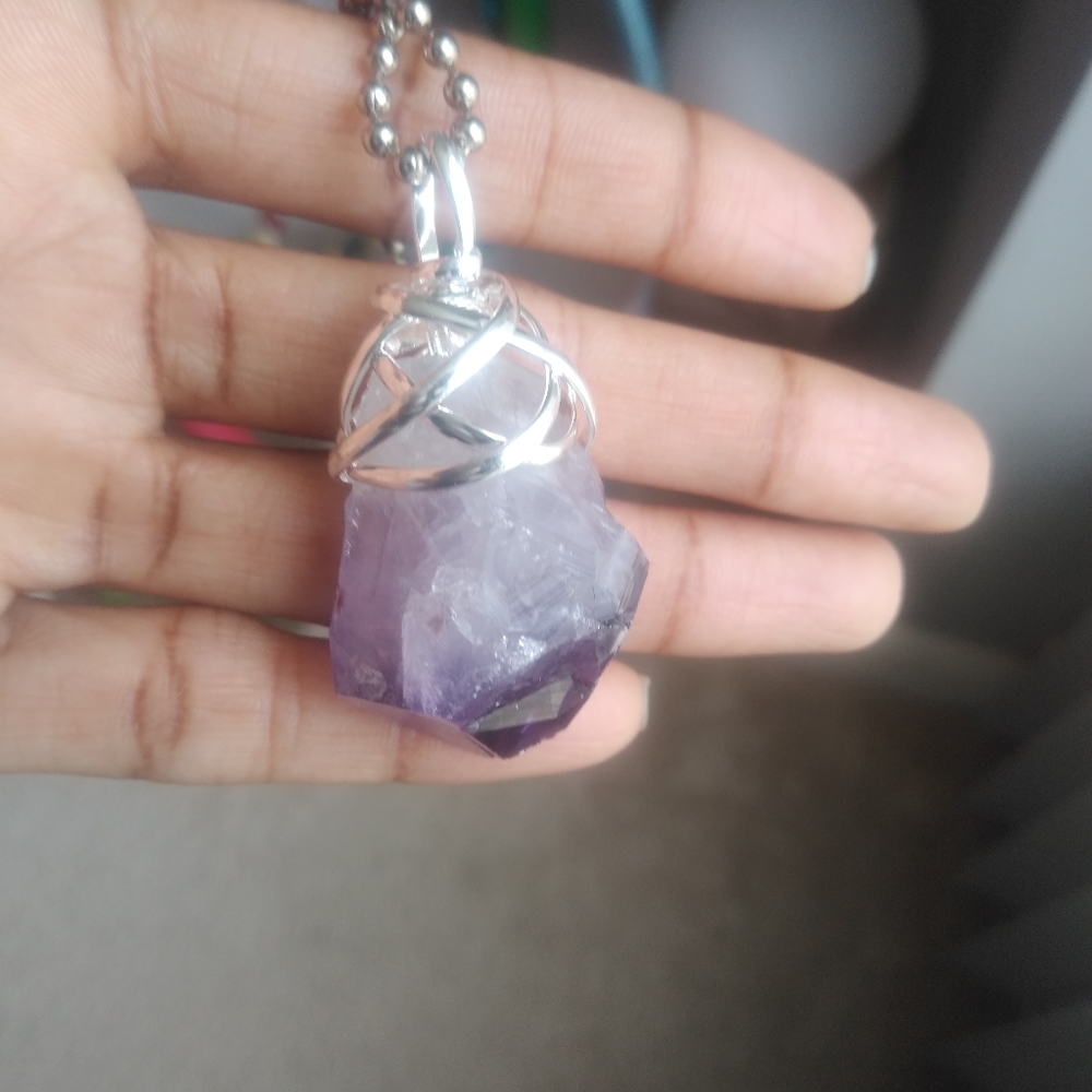 Natural Amethyst Crystal Pendant